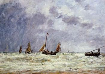 尤金 佈丹 Berck, the Departure of the Boats